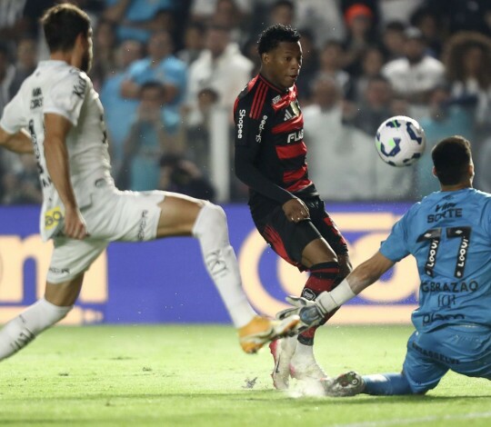 Flamengo leva gol no fim e perde para o Santos na Vila Belmiro