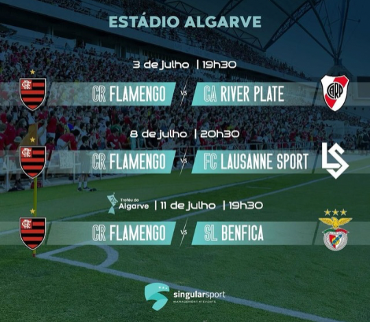Flamengo x Benfica tem ingressos esgotados para o Troféu do Algarve
