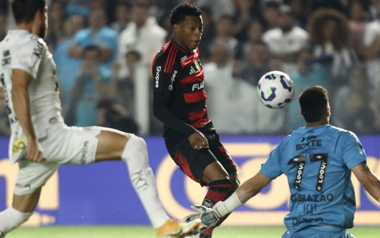 Flamengo leva gol no fim e perde para o Santos na Vila Belmiro